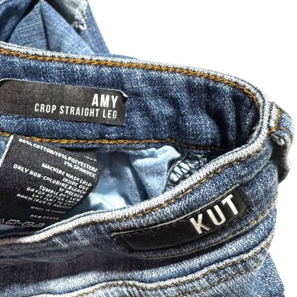 Kut From The Kloth Amy Cropped Straigh Leg Jeans Size 10 - Picture 3 of 9